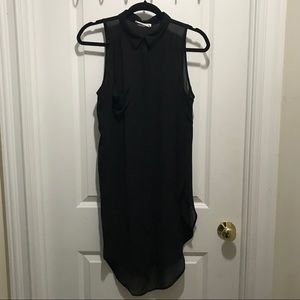 LUSH Sheer Long Button Down Sleeveless Top